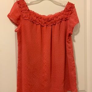 Willi Smith polka dot top pink/salmon size M